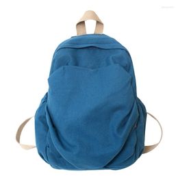 School Bags Female Fashion High Street Canvas Book Backpack Back To Student Trend Casual Soft Cotton Fabric Laptop Rucksack Bag