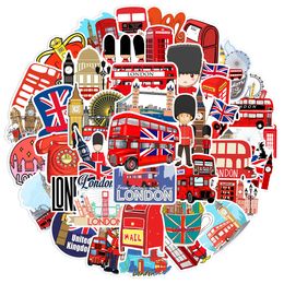 50 pieces of British style London graffiti stickers Personalised decoration suitcase motorcycle helmet mobile phone case waterproof sticker