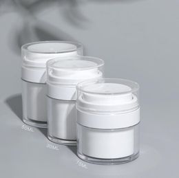 15 30g White Simple Airless Cosmetic Bottle 50g Acrylic Vacuum Cream Jar Cosmetics Pump Lotion Container SN698