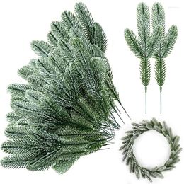 Decorative Flowers 1Pack Artificial Pine Needles Branches Christmas Rattan DIY Garland Green Plants Tree Ornament Decorations For Home