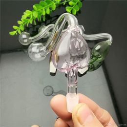 new Europe and Americaglass pipe bubbler smoking pipe water Glass bong New type of Coloured peach heart glass cooker and tobacco accessories