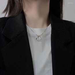 Chains Necklace For Women Hollow Out Hearts Necklaces Woman Trend Neck Silver Colour Korean Fashion Couples Party Girl Gift Accessories