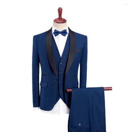 Men's Suits 2023 Spring Korean Version Slim Groom Wedding Suit Solid Colour Large Size Fashion Formal Business Three Pieces Set
