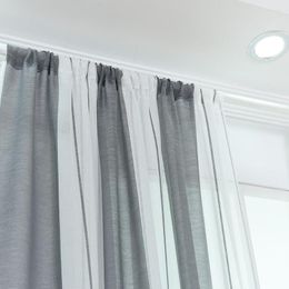 Curtain Curtains Cotton Linen Semi-Blackout Stripe Pattern Window Panel Living Room El Divider Voile With Rod Pocket