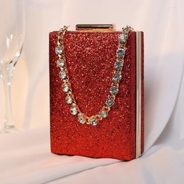 Evening Bags Luxury Bling Fashion Lady Bag Women Metal Box Shiny Diamonds Clutches Purse Party Handbag Top Pouch