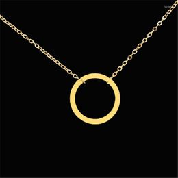 Pendant Necklaces GORGEOUS TALE Fashion Steampunk Dainty Collier Jewelry Hollow Circle Round Minimalist Long Chain Necklace