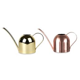 Watering Equipments 500ML Stainless Steel Long Mouth Pot Green Plant Can Golden Small Gardening Tools Control Water