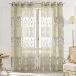 Curtain Jacquard Pastoral Fresh Cut Window Gauze White Curtains For Living Room Luxury