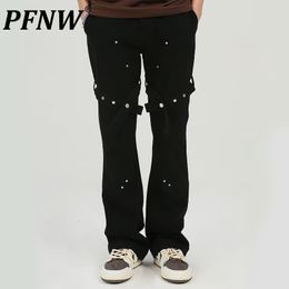 Men's Jeans PFNW Gothic Darkwear Style Strapping Design Sense Straight Loose Women Hip Hop Denim Pants High Street 12A5995 230222