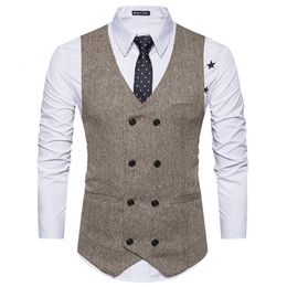 Men's Vests Suit Double breasted Designer Brand Sleeveless Formal Coat Top Adult Dress Tuxedo 230222