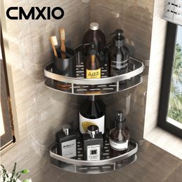 Storage Holders Racks CMXIO Aluminum Shelf For Bathroom Kitchen Organizer Shelves Rack Toiletries Wall Mount Accessories Set 230221