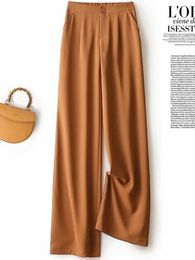 Women's Pants Capris JMPRS Fashion Loose Office Lady Wide Leg Pants Casual Korean Women Elastic High Waist Straight Trousers Summer Suit Pants 230222