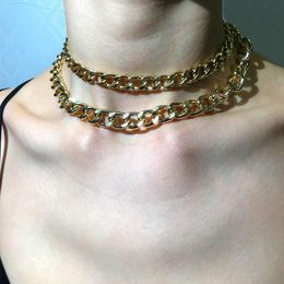 Chains Flatfoosie Women's Necklace Double Layer Golden Clavicle Chain Men Statement Collar Sets Pendant Party Vintage Jewellery