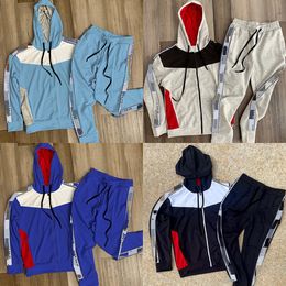 Men Letter Printing Tracksuits Fashion Trend Long Sleeve Cardigan Zipper Tops Trousers 2Pcs Suits Designer Male Brand Fitness Two Piece Sets