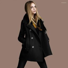 Women's Vests Lapel Double-breasted Coat Women Autumn Winter Slim Coats 2023 Casual Turn-down Collar Warm Jackets Tops Plus Size