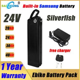 Silverfish battery 24V 20ah batterie lithium 36v 35 10ah velo rechargeable 24ah 30ah 40ah 48 52 60 72 volt lithium battery pack