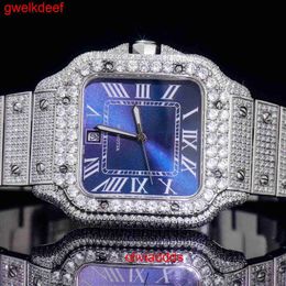 High Quality Fashion Iced Out WatchesMens Wrist Luxury Round Cut Lab Gr DDGU C1WJ36