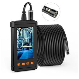 5M Cable Length Industrial Endoscope Inspection Camera 8mm Dual Lens 4.3 inches IPS Screen Borescope 1080P Display Screen IP67 Waterproof 2500mAh Battery Cam PQ307