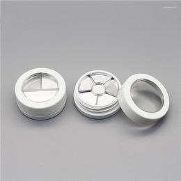 Storage Bottles Empty 39.5mm Double Layer White Round Eye Shadow Case With Sunroof Window 30pcs