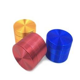 Manufacturers customize screw aluminium grinder diameter 50mm aluminium alloy smoke crusher stripe four-layer metal smoke appliances
