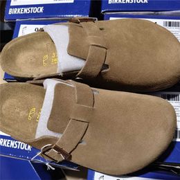 Designer Birkinstock Slippers Outlet Shoes Men's and Women's Cork Wrapped Slippers Lovers' Leather Pure Buff Beach