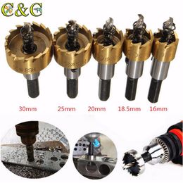 Professional Drill Bits High Quatity HSS 6542 Titanium Coated Hole Saw Tooth Cutter Core Bit 16/18.5/20/25/30mm For Metal And Steel Plate Cu