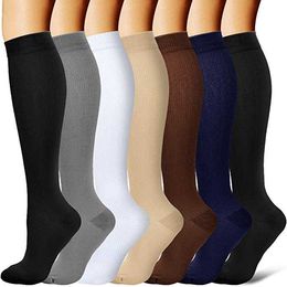 5PC Socks Hosiery Compression Stockings Blood Circulation Promotion Slimming Compression Socks AntiFatigue Comfortable Solid Color Socks Z0221