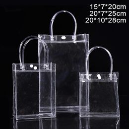 Shopping Bags Transparet Tote Bag Shoulder Handbag PVC Waterproof Storage For Gifts Packaging High Capacity Cosmetic Plastic