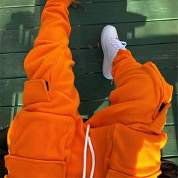 Mens Cargo Pants High Street Multi-pocket Sweatpants Men Women Drawstring Solid Casual Joggers Sweat Pants Oversize Baggy Trousers 2023