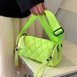 Evening bag Nylon Cloth Crossbody Bags For Women Diamond Pattern Shoulder Cylind