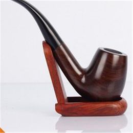 New hot hand free ebony ebony pipe pipe Bent handle cigarette smoking spot wholesale