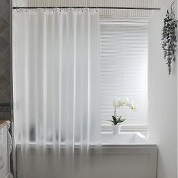Shower Curtains kwater shower curtain liner plastic EVA Translucent Bath Mould and mildew resistant long bathroom clear stall curtains 230221