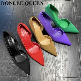 2023 New Spring Shoes Women Pumps Brand Luxury Green High Heels Pointed Toe Shallow Party Dress Wedding French Mujer 0220