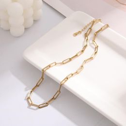 Pendant Necklaces Gold Plated Stainless Steel Chain For Women Neck Accessories Minimalist Stylish Chocker Necklace Female Jewellery 2023