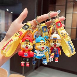 Keychains Creative Key Keychain Basketball Tiger Lanyard Ring Chain Pendant Gift For Mom And Client Accessories Wholesale Miri22