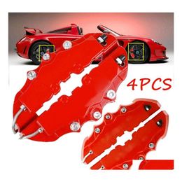 Calipers Parts 4Pcs Car Disc Brake 3D Red Abs Plastic Caliper Ers Front Rear Mobile Kit For 1622 Wheel Cylinder Drop Delivery Mobi Dhvqt