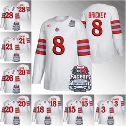 College Hockey Wears 2023 Ohio State Buckeyes Football Inspired Hockey Jersey Gustaf Westlund Matt Cassidy Travis Treloar Dalton