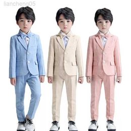 Clothing Sets Lolanta Kids Boys Formal Suit Long Sleeve Grey Blue Plaid Tuxedo Set Gentleman Children Birthday Wedding Party Suits Outfits W0222