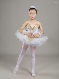 Stage Wear Children's Ballet Skirt Performance Costume Little Swan Dance Tu Fluffy Yarn Suspenders Girls Clothing