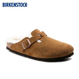 Designer Birkinstock Slippers Outlet Plush Shoes Bucken Half Drag Plus Outer Wear the Same Type of Cork Slippers for Men and Women Boston Series