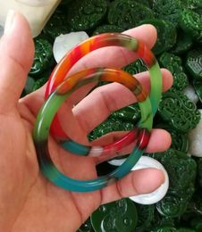 Bangle Natural 56-64mm Colorful Jade Jadeite Bracelet Box