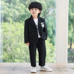 Clothing Sets Boys' Casual Suit Set Spring And Autumn Korean Children's Birthday Party Performance Come Kids Blazer Pants Necklace Clothes