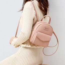 School Bags Backpack Girl Sweet Candy Shoulder Fashion Simple Teenager Bag Solid Colour Zipper Mini Women Purse Rucksack