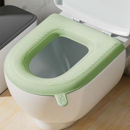 Toilet Seat Covers Waterproof Cover Soft EVA Cushion Sticker With Handle Bathroom Closestool Protector Accessories