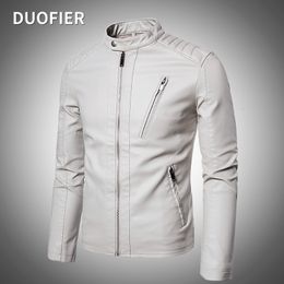 Men's Jackets Men Faux Leather Jacket Motorcycle Autumn Men's Jackets White Jaqueta De Couro Masculina Outwear Male PU Leather Coats 5XL 230221