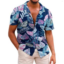 Men's T Shirts Men's Hawaiian Floral Button Down Tropical Holiday Beach Summer Pocket Shirt Pack Womens Long Sleeve Tops