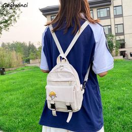 School Bags Backpack Women Solid Leisure Harajuku Mini Bag Teens Girls Kawaii Lovely Book Fashion Brief Ins Travel College All-match