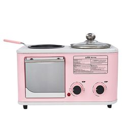 3 in 1 Breakfast Makers 220V600W Household 4 In 1 Machine BLYZA02 5L Mini Bread Maker Toaster Oven Omelette NonStick Frying Pan 230222