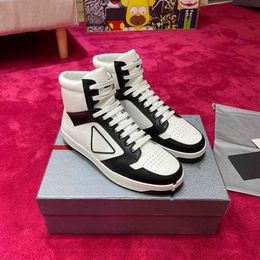 With Box Prad Perfect Downtown Leather High-top Sneakers Shoes For Men Sporty Leather District Skateboard Walking Discount Man Footwear E FP