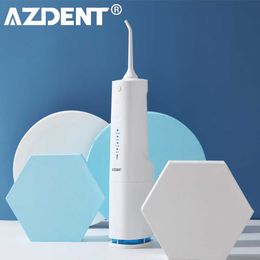 AZDENT Oral Irrigator 4 Modes USB Rechargeable Water Dental Flosser Cordless Portable Electric Teeth Cleaner 280ml Water Tank 230202